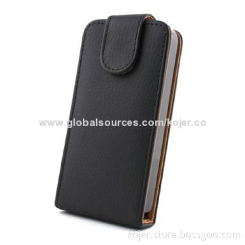PU Leather Mobile Phone Case for iPhone 4/4S with Magnetic Flap, OEM Orders Welcomed
